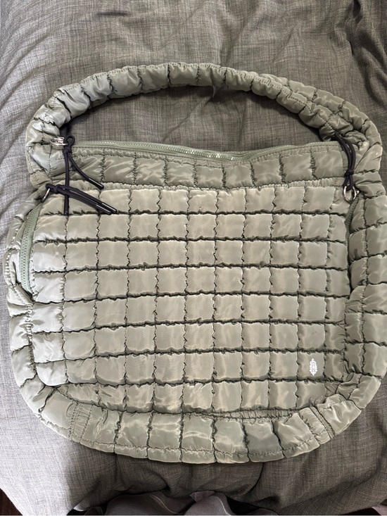Free People Handbags - Free People Quilted Puffer Hobo Bag in Sage